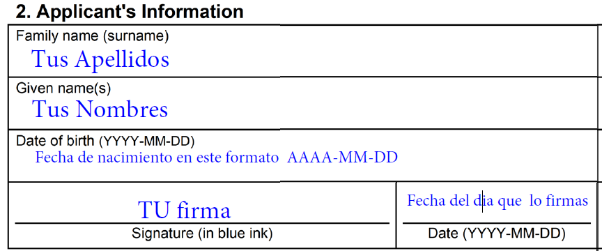 Ejemplo de firma en IMM5744